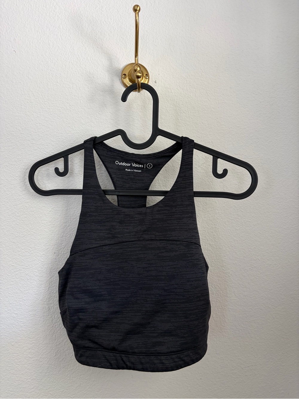 Outdoor Voices SuperForm Tech Sweat Crop Top - Black Heather